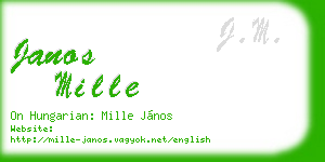 janos mille business card