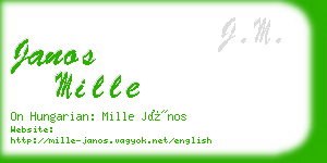 janos mille business card